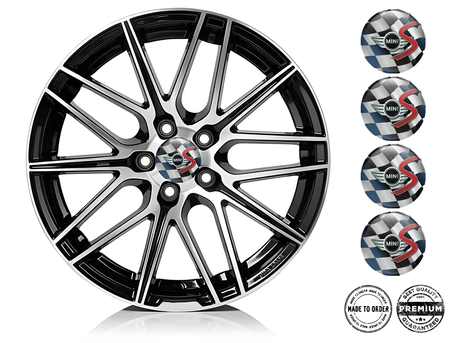 Mini Cooper Logo Autocollants Roues Édition Époxy de Qualité